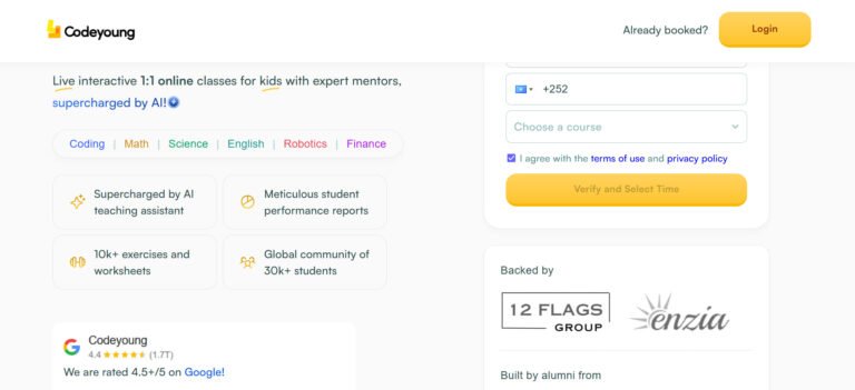 Codeyoung online learning classes for kids